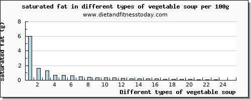 vegetable soup saturated fat per 100g